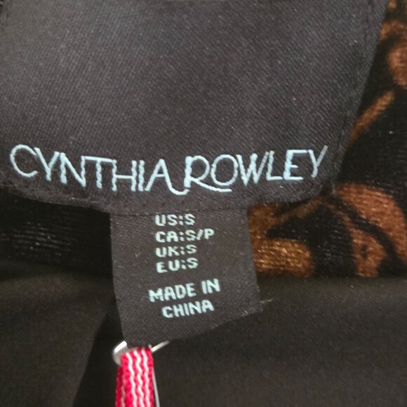 Cynthia Rowley NWT Black Velvet Floral Blazer Single Breasted Size S - Picture 6 of 7